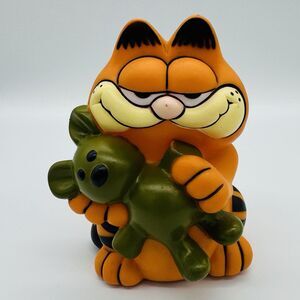 Vintage Garfield Piggy Bank 1981 80s Kats Meow 7” Retro Collectors Holding Pooky